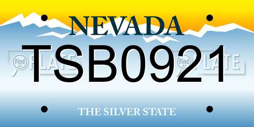 TSB0921 Nevada License Plate