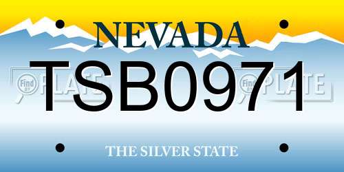 TSB0971 Nevada License Plate