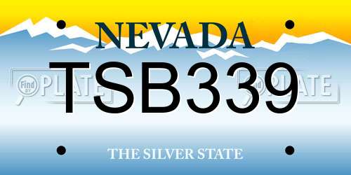 TSB339 Nevada License Plate