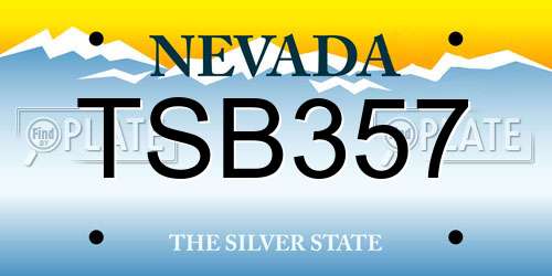 TSB357 Nevada License Plate