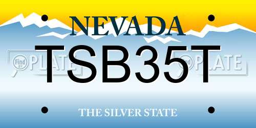 TSB35T Nevada License Plate