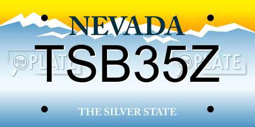 TSB35Z Nevada License Plate