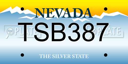 TSB387 Nevada License Plate