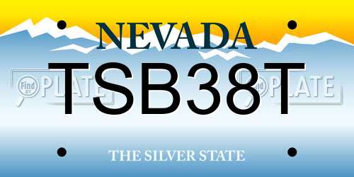 TSB38T Nevada License Plate