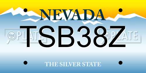 TSB38Z Nevada License Plate