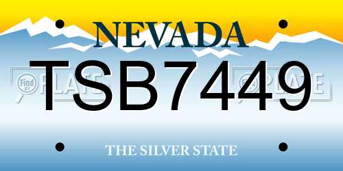 TSB7449 Nevada License Plate