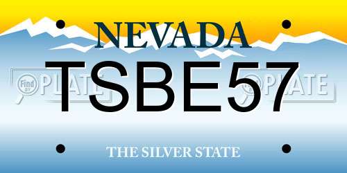 TSBE57 Nevada License Plate