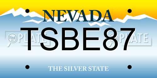 TSBE87 Nevada License Plate