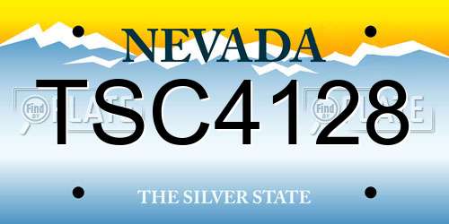TSC4128 Nevada License Plate