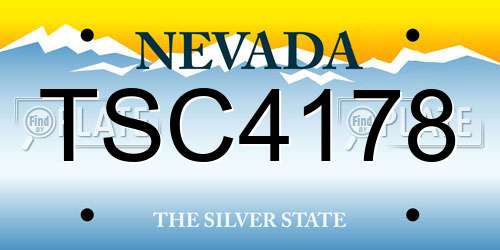 TSC4178 Nevada License Plate