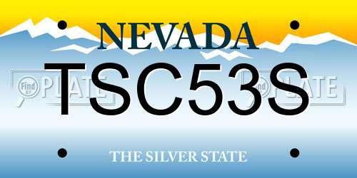 TSC53S Nevada License Plate