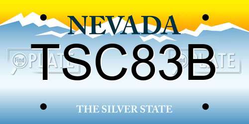 TSC83B Nevada License Plate