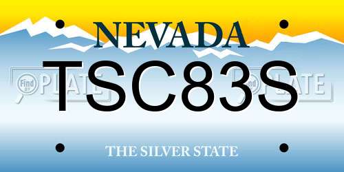 TSC83S Nevada License Plate