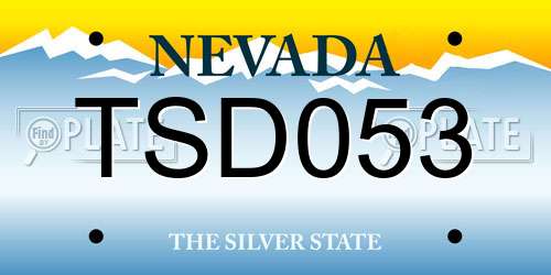 TSD053 Nevada License Plate