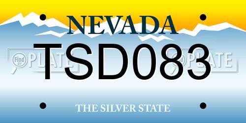 TSD083 Nevada License Plate