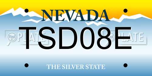 TSD08E Nevada License Plate