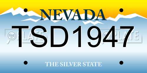 TSD1947 Nevada License Plate
