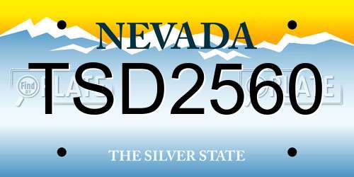 TSD2560 Nevada License Plate