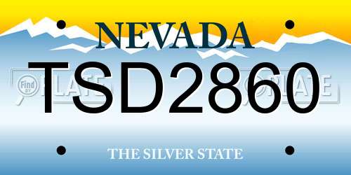 TSD2860 Nevada License Plate