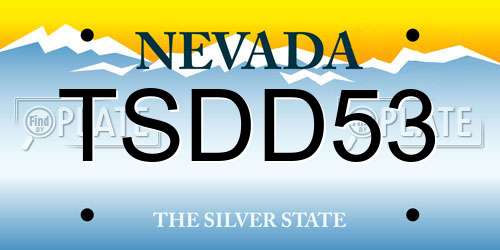 TSDD53 Nevada License Plate