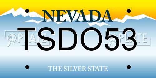 TSDO53 Nevada License Plate