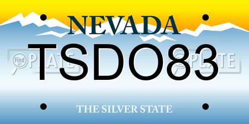TSDO83 Nevada License Plate