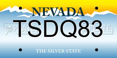 TSDQ83 Nevada License Plate
