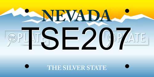 TSE207 Nevada License Plate