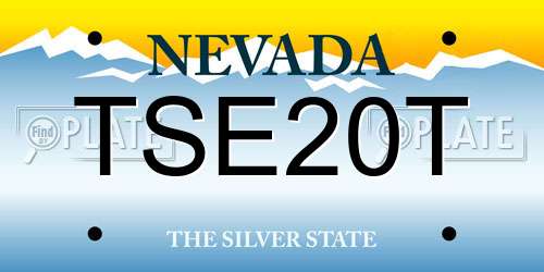 TSE20T Nevada License Plate