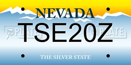 TSE20Z Nevada License Plate
