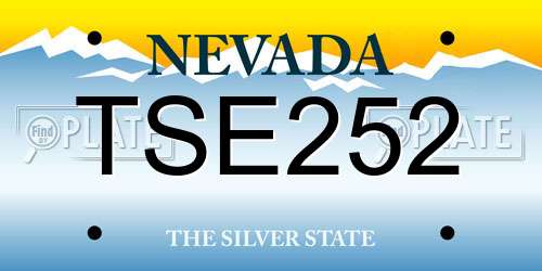 TSE252 Nevada License Plate