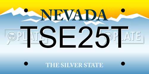 TSE25T Nevada License Plate