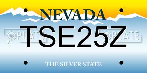 TSE25Z Nevada License Plate