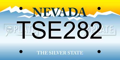TSE282 Nevada License Plate