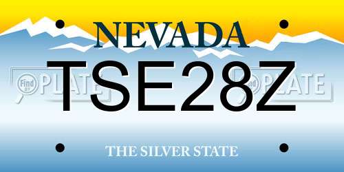 TSE28Z Nevada License Plate