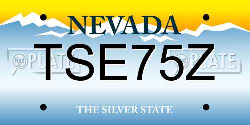 TSE75Z Nevada License Plate