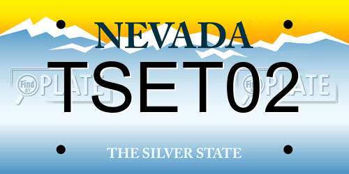 TSET02 Nevada License Plate