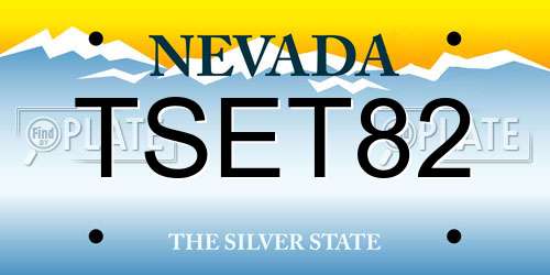 TSET82 Nevada License Plate
