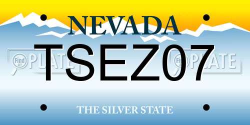 TSEZ07 Nevada License Plate