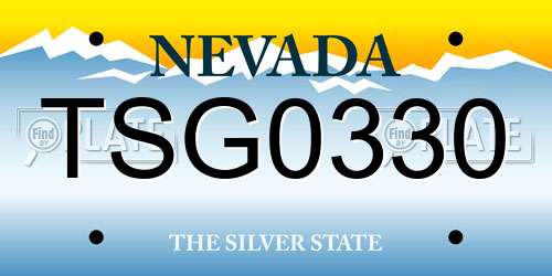 TSG0330 Nevada License Plate