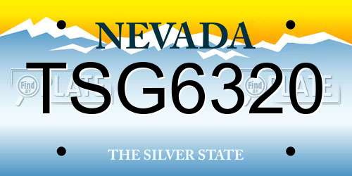 TSG6320 Nevada License Plate