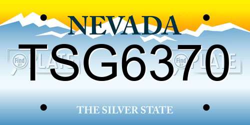 TSG6370 Nevada License Plate