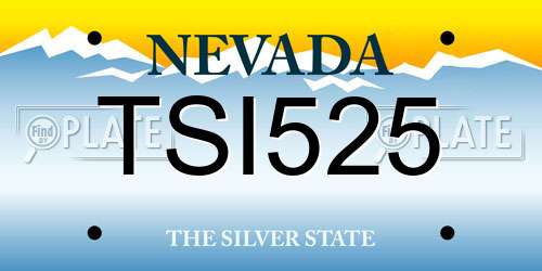 TSI525 Nevada License Plate