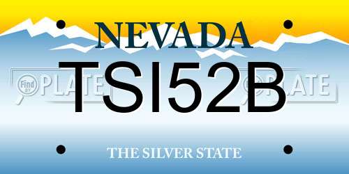 TSI52B Nevada License Plate