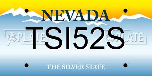 TSI52S Nevada License Plate