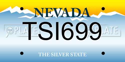 TSI699 Nevada License Plate