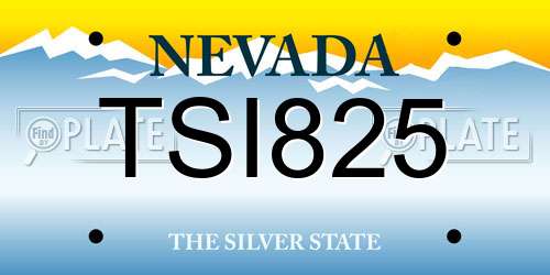 TSI825 Nevada License Plate