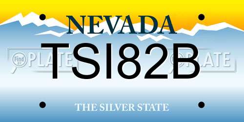 TSI82B Nevada License Plate