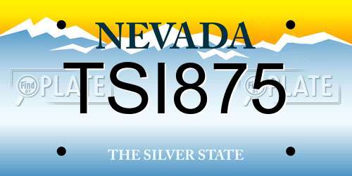 TSI875 Nevada License Plate