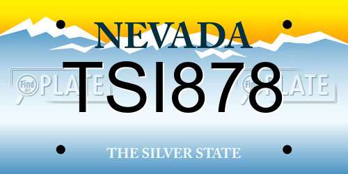 TSI878 Nevada License Plate